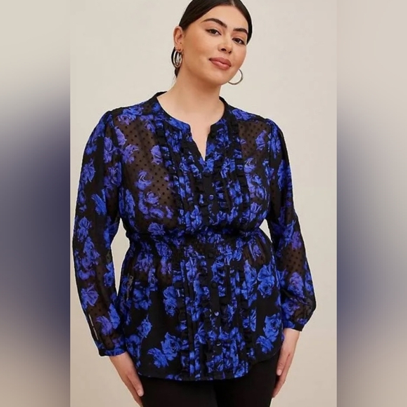 torrid Tops - Torrid Chiffon Ruffle Front Top